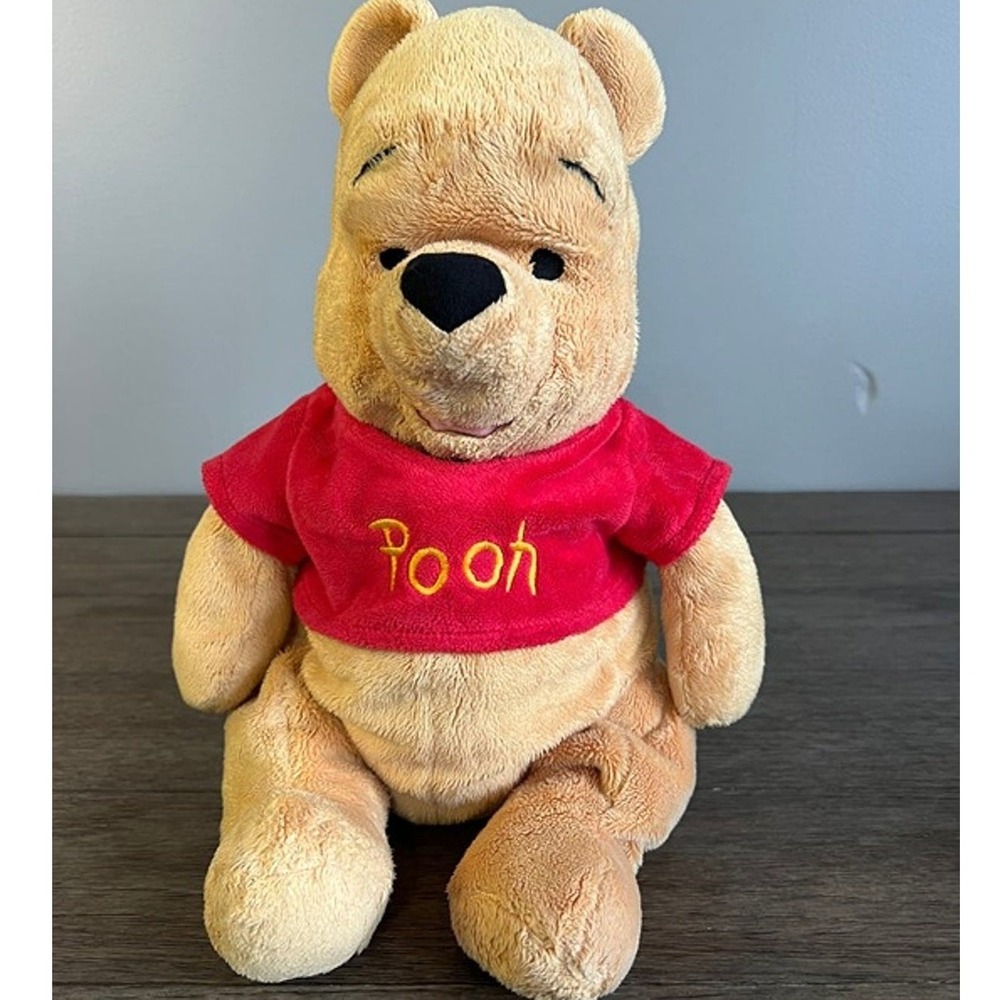 Disney Store Winnie the Pooh Plush Stuffed Animal Toy Classic Red Shirt